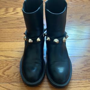 Zara gold stud Moto boots